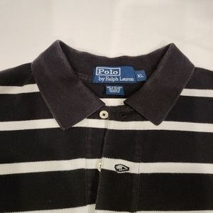 ralph lauren polo mens xl shirt black white stripes